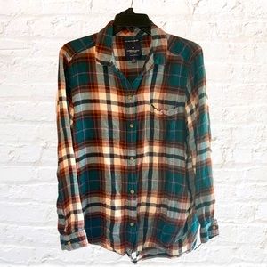 American Eagle Boyfriend Plaid Shirt XL *So soft!*